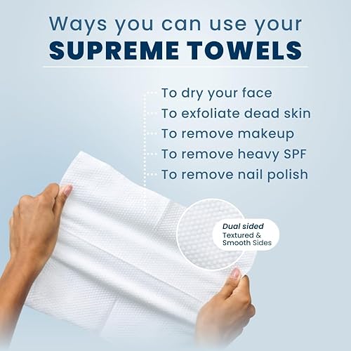 Miniatura 6 de Clean Skin Club Clean Towels XL Supreme, toalla facial 100% aprobada por dermatólogos a base de plantas por USDA, exfoliación suave, paño facial