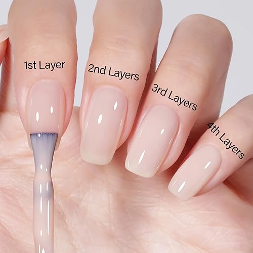 Vista 83 de AILLSA Esmalte de uñas de gel amarillo otoñal, esmalte de gel de hojas de otoño, esmalte de gel neutro translúcido nude de larga duración