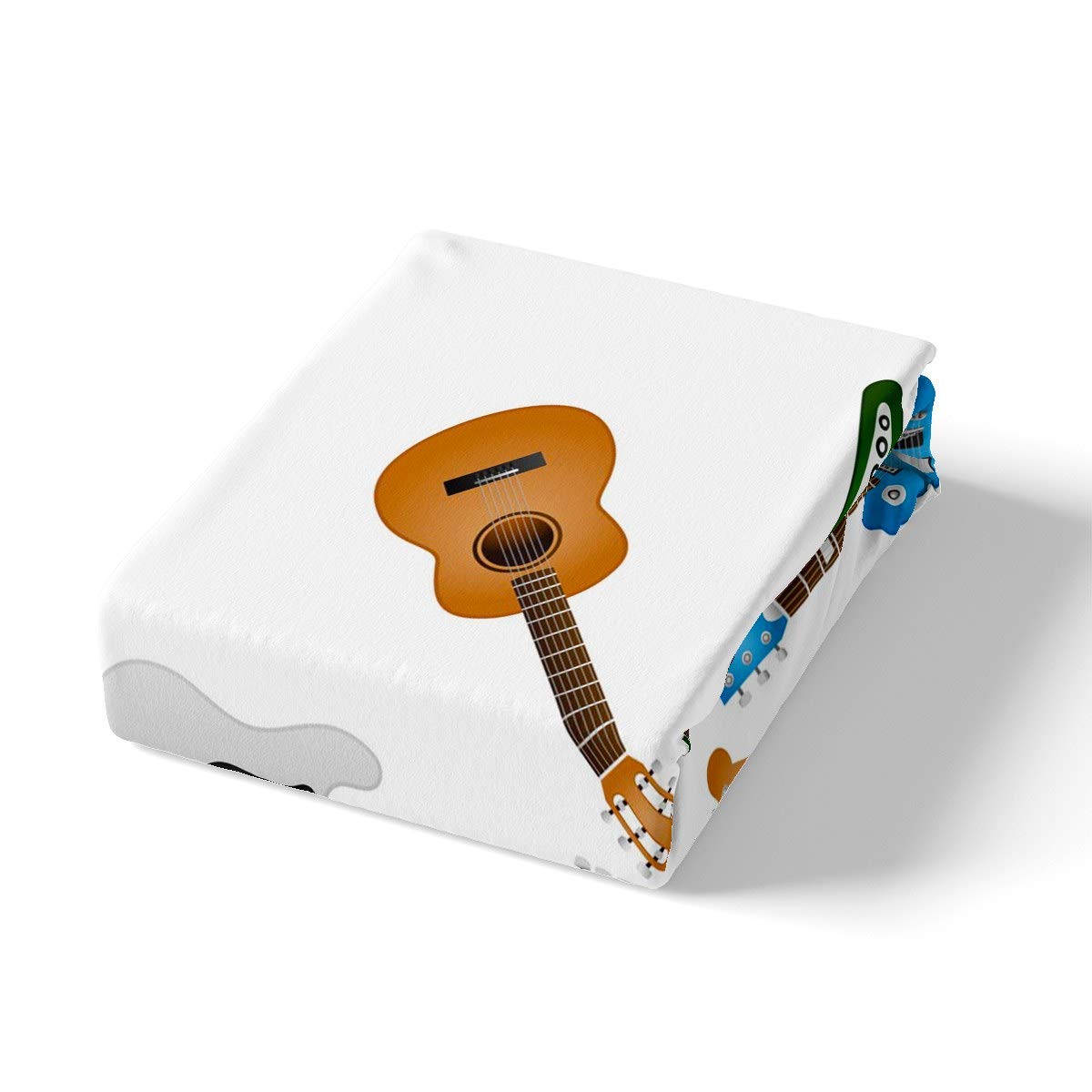 Feelyou Guitar Bed Sheet Set Rock Music Themed Sheets for Kids Boys Girls Electric Guitar Printed Bedding Set Musical Instruments Fitted Sheet Bedroom Collection 2Pcs TwinXL Size