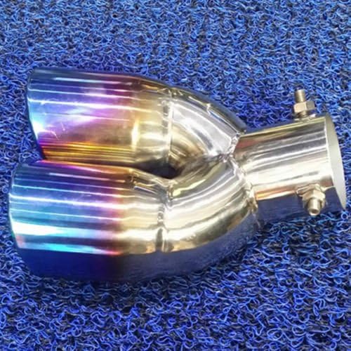 Miniatura 5 de Punta de silenciador de cola de tubo de escape doble de corte inclinado para automóvil de acero inoxidable