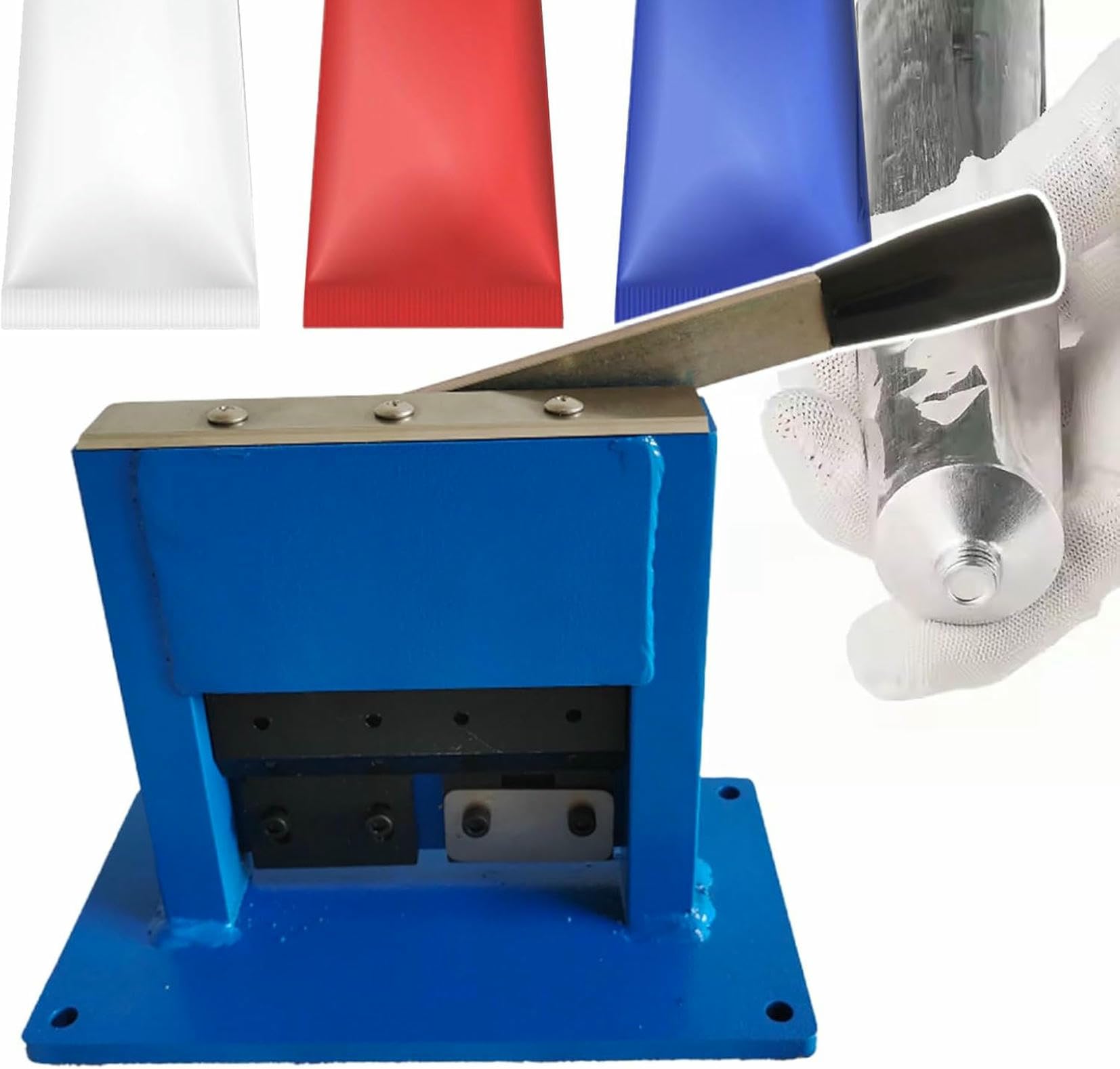 Machine à sceller les tubes de dentifrice manuelle avec lettrage fonte