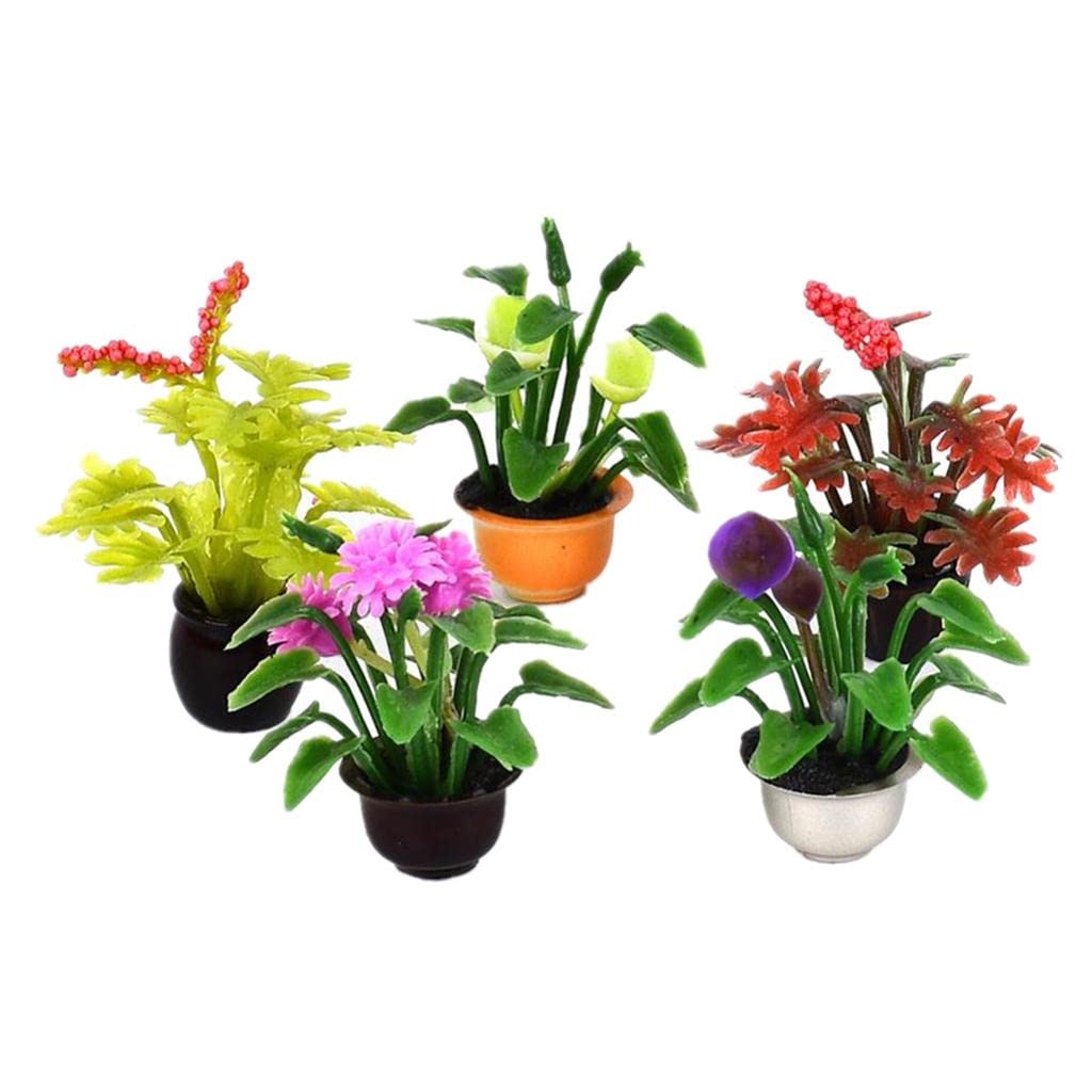 Pinakine® 5pcs Mini Garden Flower Pot Plant Doll House Miniatures Accessories 1:20 | Mixed Lots | Dolls & Bears | Dollhouse Miniatures
