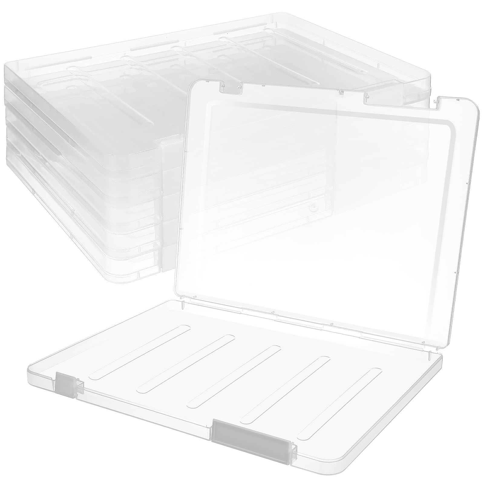 SEWACC Transparente A4-dokumentenaufbewahrungsbox aus Kunststoff 6 Stück-pack mit Deckel für Büro und Schule Klare Organisation und Schutz