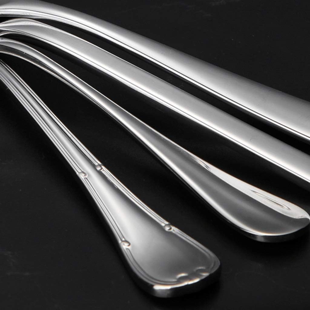 Dessert Spoon,Spoon Creative stainless steel Sugar spoon Small salt spoon Thickened Coffee spoon Restaurant Household Seasoning spoon Dessert spoon Serving spoon-D