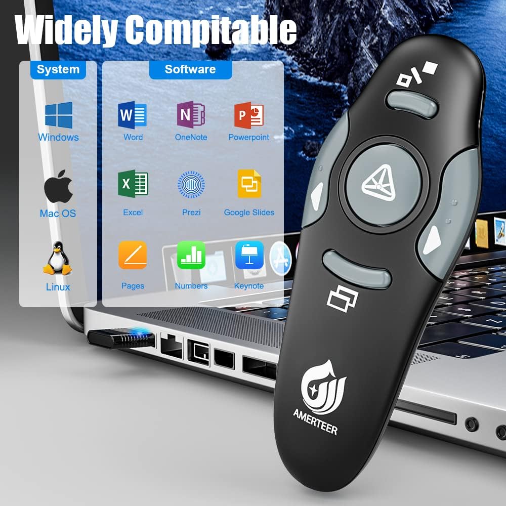 Compatibility chart for AMERTEER presentation remote