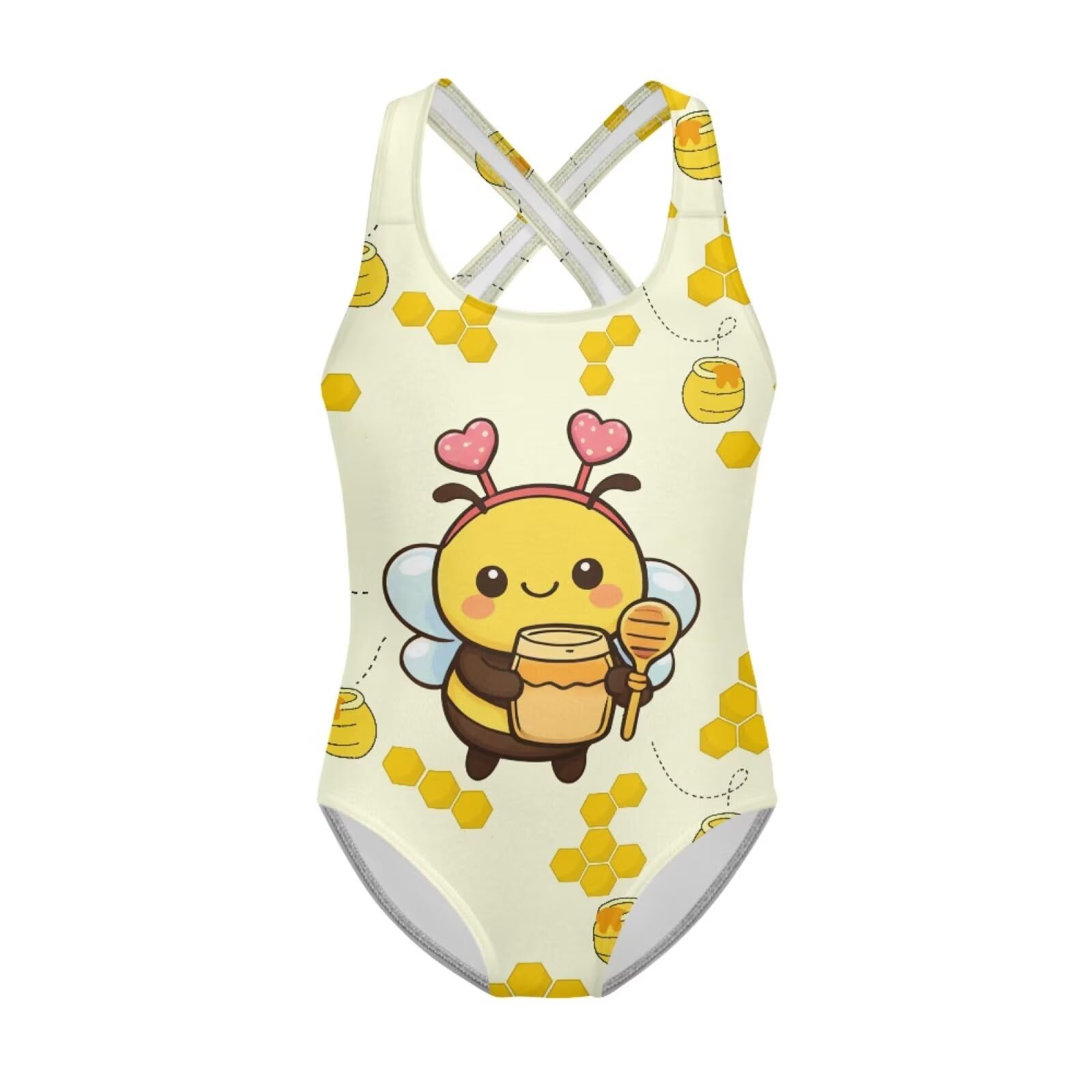 Girls One Piece Swimsuits Axolotl Cross Back Swimwear Beach Summer Quick Dry Beach Bathing Suit