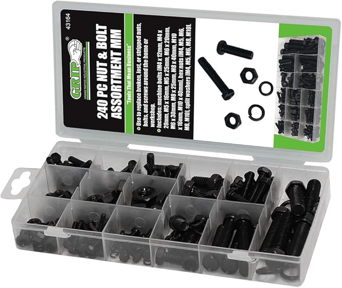 Grip 43164 240 Piece Metric Nut and Bolt Kit Amazon.ca Tools & Home
