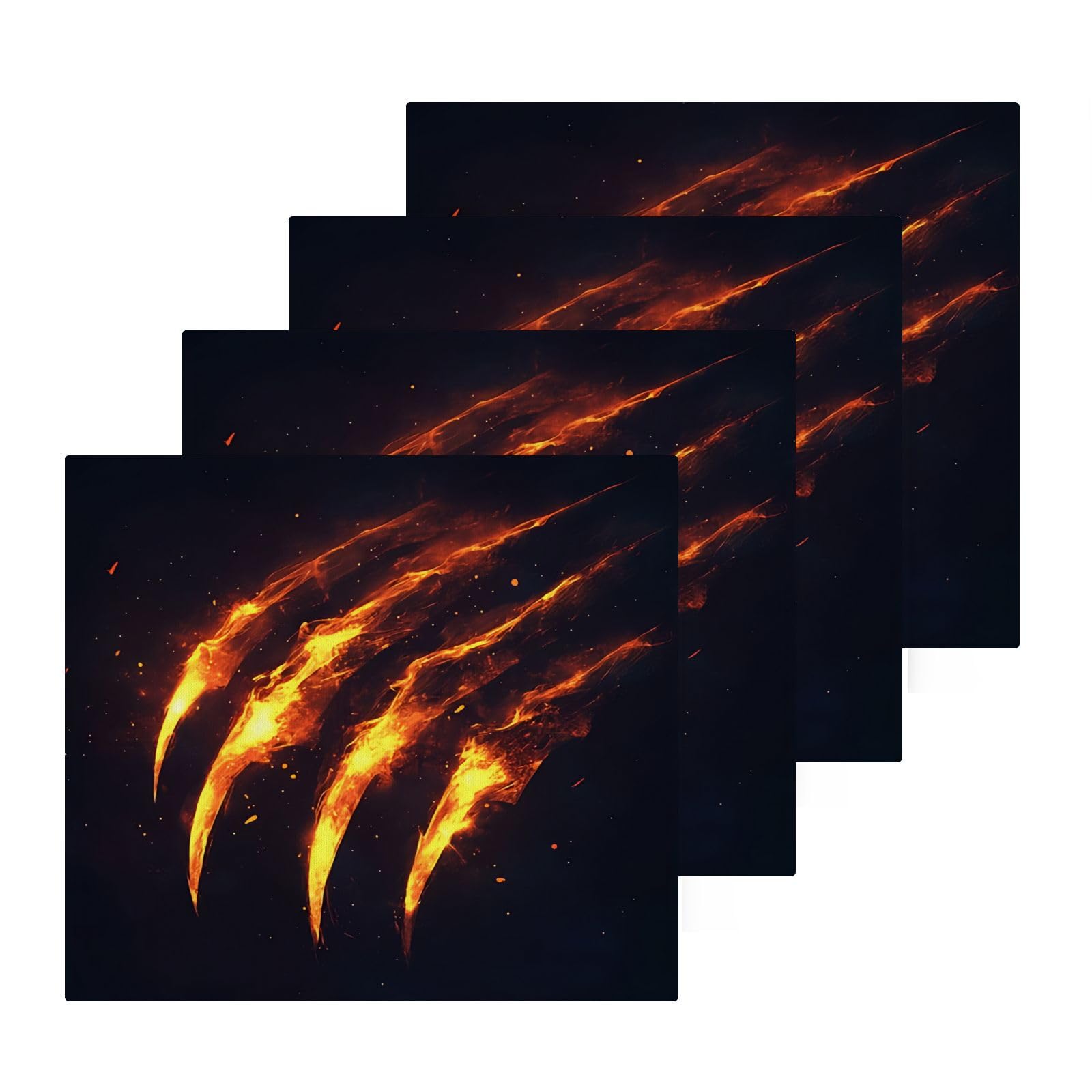 PaChyLuu 4 Pack Glowing Claw Marks Cotton Washcloths Highly Absorbent Face Cloth Reusable Body Towels, Gentle for Sensitive Skin, 12 x 12 Inch