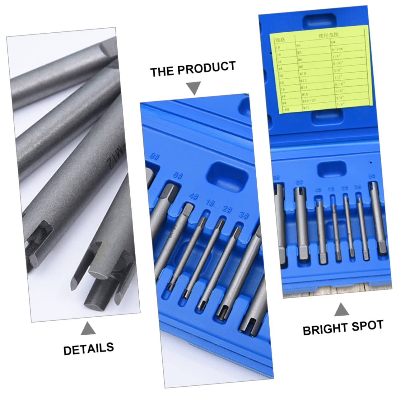 10 Pezzi Kit Estrattori Viti Lega Robusti Testa Rotta Maschi Domestico Industriale Riparazione Manutenzione Pulizia Antiruggine Usura