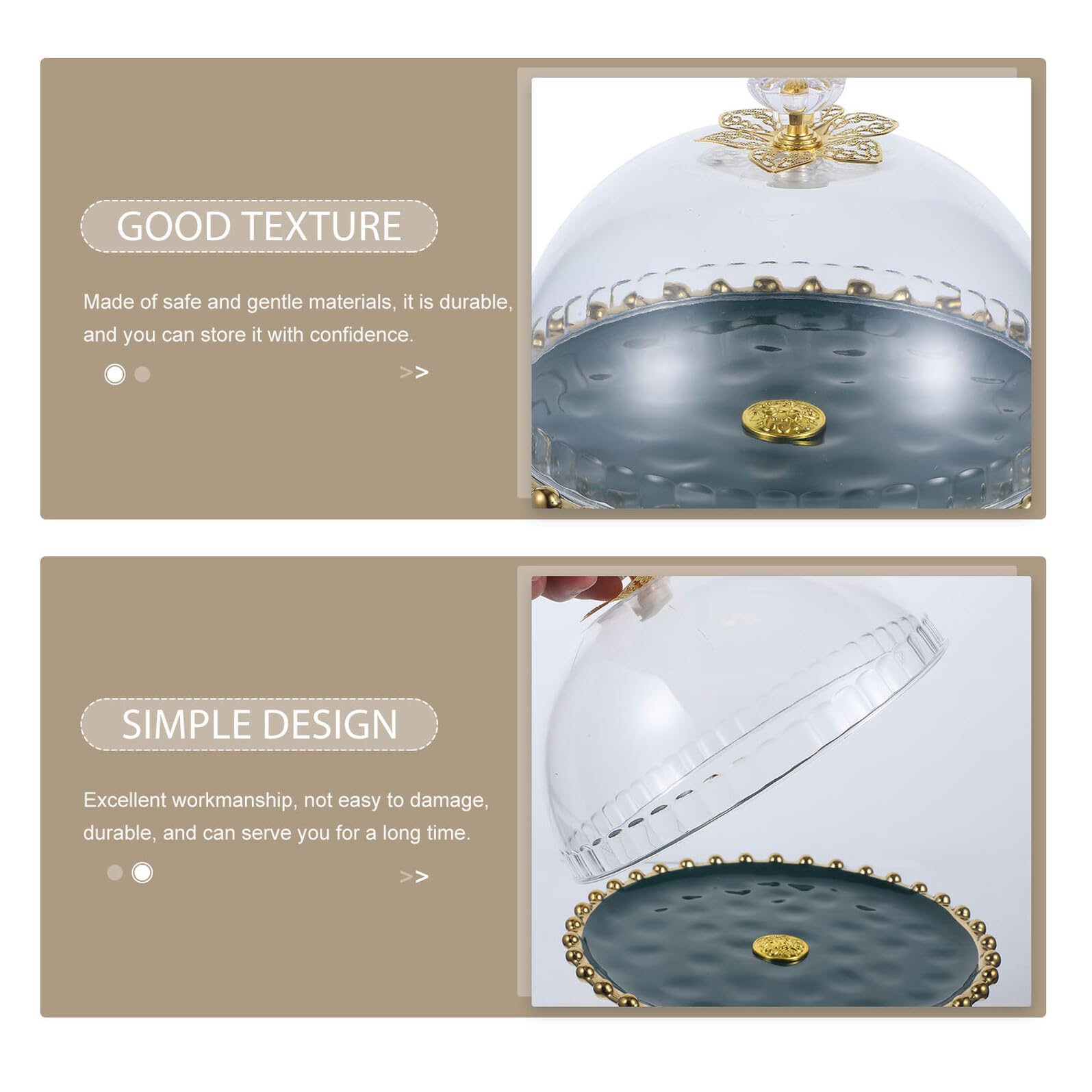 Plateau à Gâteau en Céramique Blanc 1 Set, Présentoir Élégant