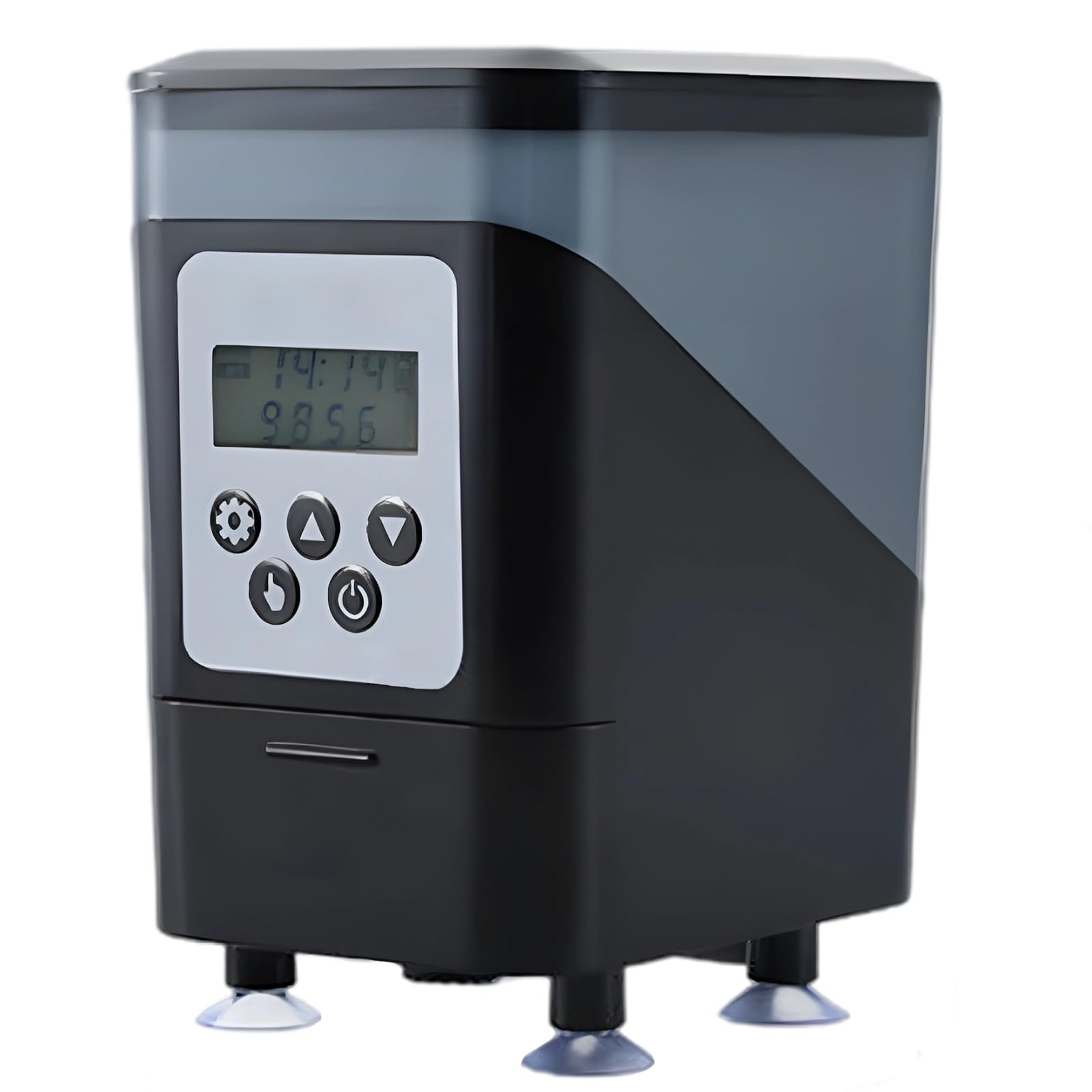 Automatyczny karmnik dla ryb do akwarium X1 Pro z wyświetlaczem LCD, pojemność 450 ml, regulowany automatyczny dozownik, odporny na wilgoć, trzy wyloty, ryba i żółw, 3 przyssawki