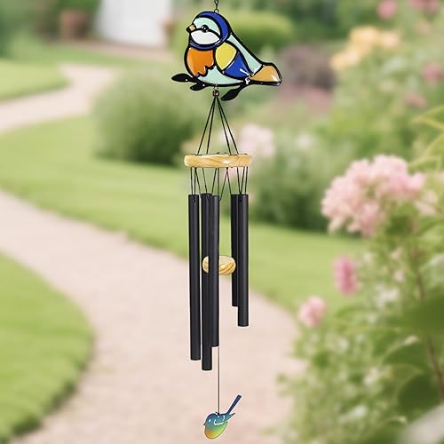 Miniatura 2 de Campana de viento de aluminio para pájaros, campanillas de viento de metal para exteriores para patio y jardín, diseño ligero a prueba de óxido con