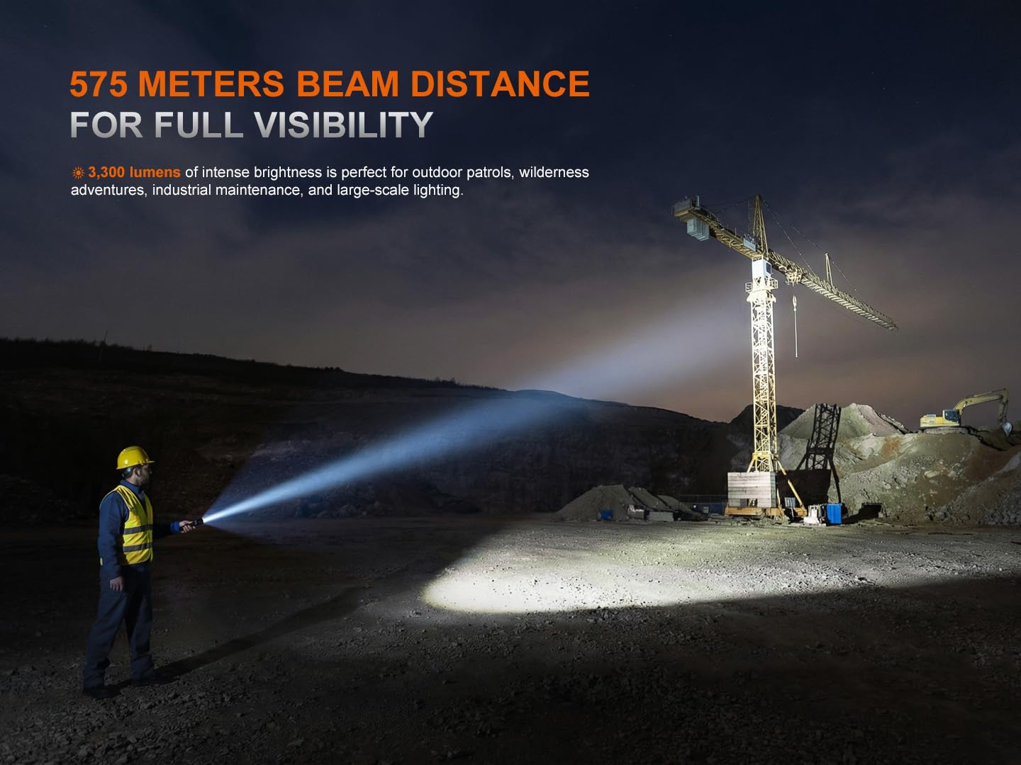 Fenix C7 V2.0 LED Taschenlampe, 3300 Lumen Extrem Hell, 79 Stunden max,575M