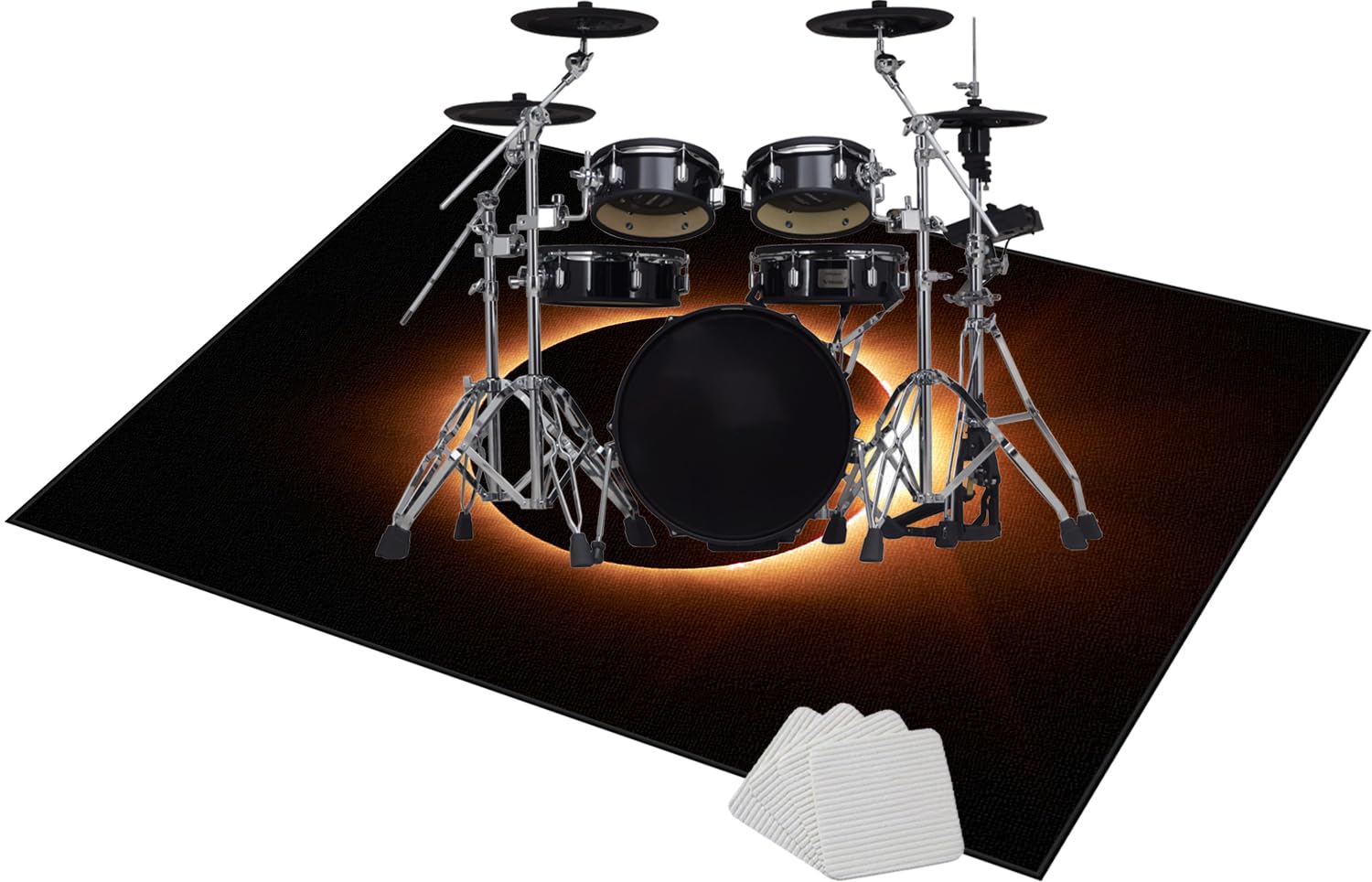 Elektroniczna mata perkusyjna, maty perkusyjne, mata akustyczna, dźwiękoszczelna mata do instrumentów muzycznych, antypoślizgowa mata na baterie 160 x 100 cm