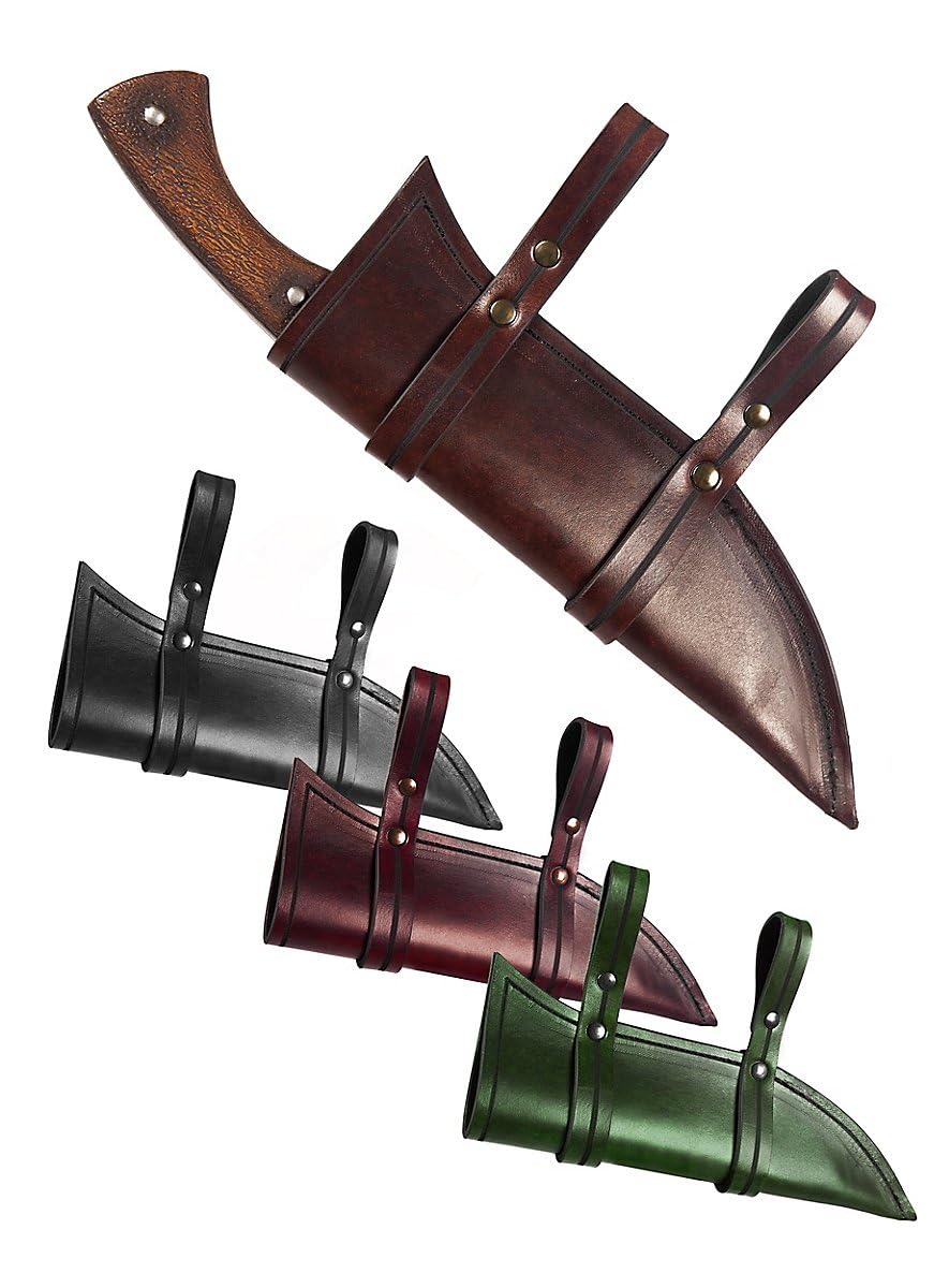Andracor - Handgefertigte Messerscheide für Larp-Messer aus echtem Leder - LARP Mittelalter Wikinger & Cosplay
