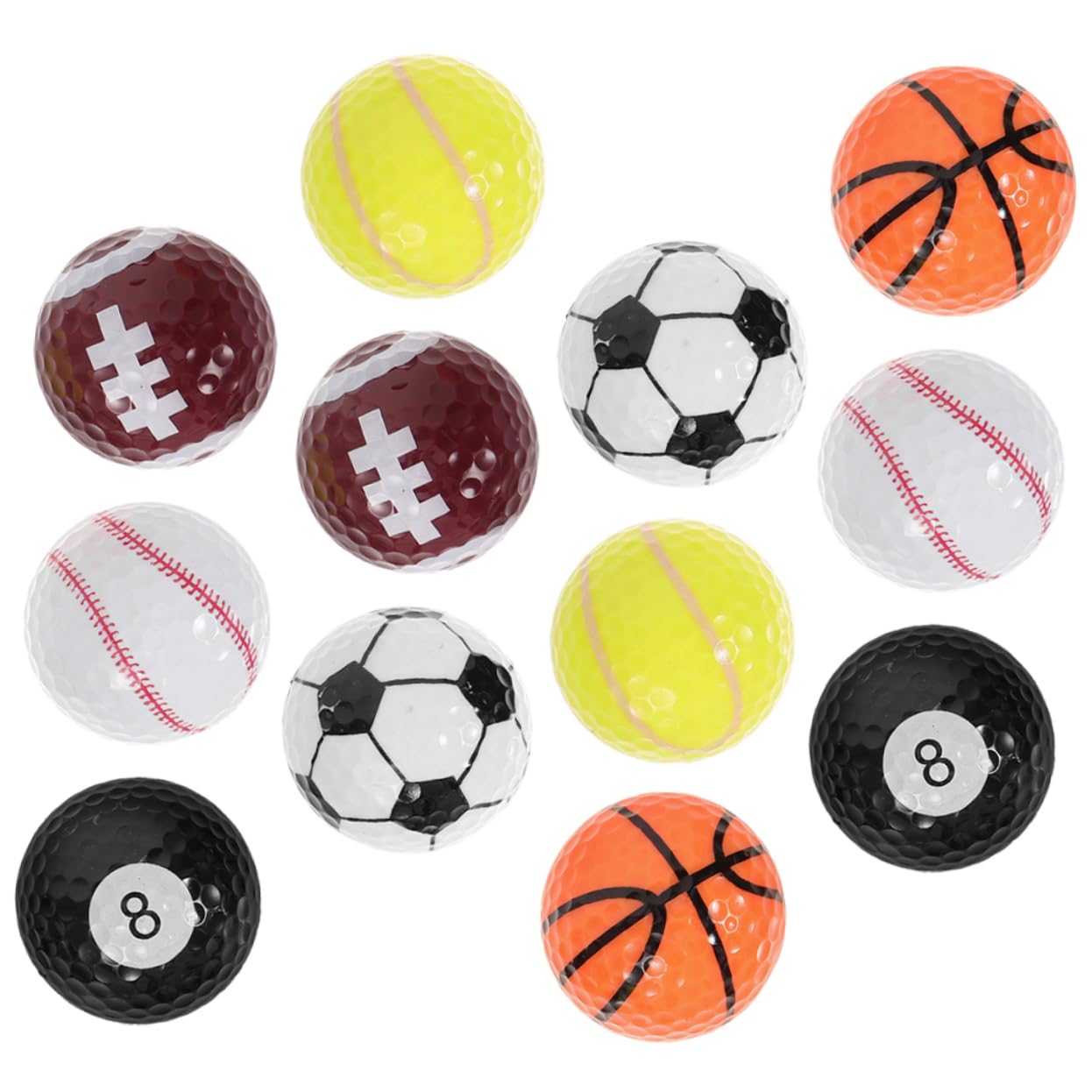 TOYANDONA Set de 12 Balles de Golf Colorées en Résine, Balle D'entraînement Compacte Toucher Lisse et Confortable, pour Adultes et Adolescents en Pratique Sportive