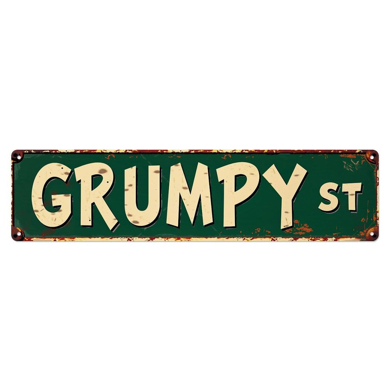 Grumpy Street Sign Design Metal Tin Sign Plaque