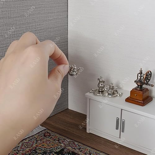 Miniatura 6 de iLAND Accesorios en miniatura para casa de muñecas, papel tapiz para casa de muñecas en escala 112 16, 3 piezas gruesas con rayas en relieve 3D