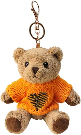 VICKYPOP Cute Teddy Bear Keychain, Soft Bear Keyring Backpack Accessories, Valentine Gift for Women Men