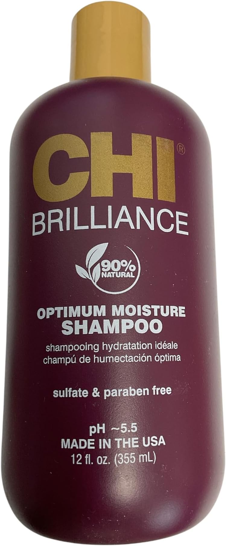 Deep Brilliance Optimum Moisture Shampoo, Made With Olive & Monoi Oil To Hydrate Hair, Sulfate, Paraben, & Cruelty-Free, 12 Oz