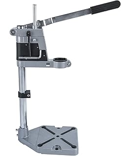 Adjustable Drill Press Stand for Drill Workbench Repair Tool Universal Bench Clamp Support Tool, Drill Press Table, Drill Stand for Hand Drill Single Hole Aluminum Base (1 Mounting Hole)