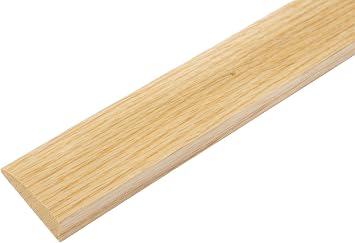 Wood Floor Transition/Overlap Reducer - 36 Red Oak Butt Edging/Reducer - 1/2 Thick x 1-3/8 Wide Unfinished Solid Oak Transition Strip with Installation Holes - Flooring Trim for Hardwood