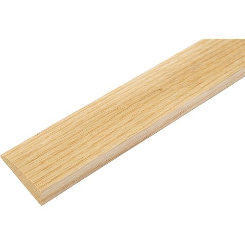 36" Red Oak Butt Edging/Reducer – 1/2" Thick x 1-3/8" Wide Unfinished Solid Oak Transition Strip with Installation Holes – Flooring Trim for Hardwood, Laminate & Engineered Floors