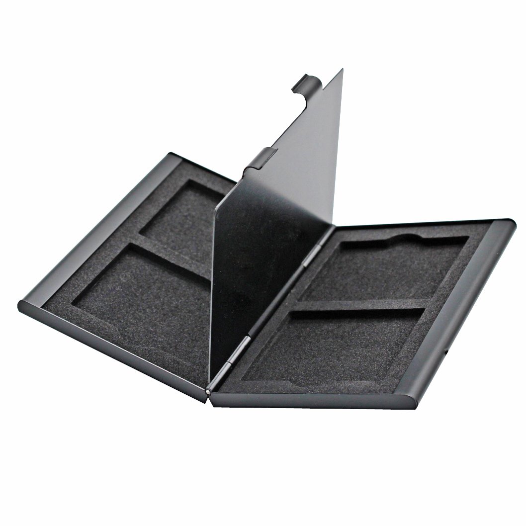 Foto&Tech BLACK Aluminum Memory Card Carrying Case 4 Slots for Compact Flash Card Lexar SanDIsk Kingston Sony-image-41