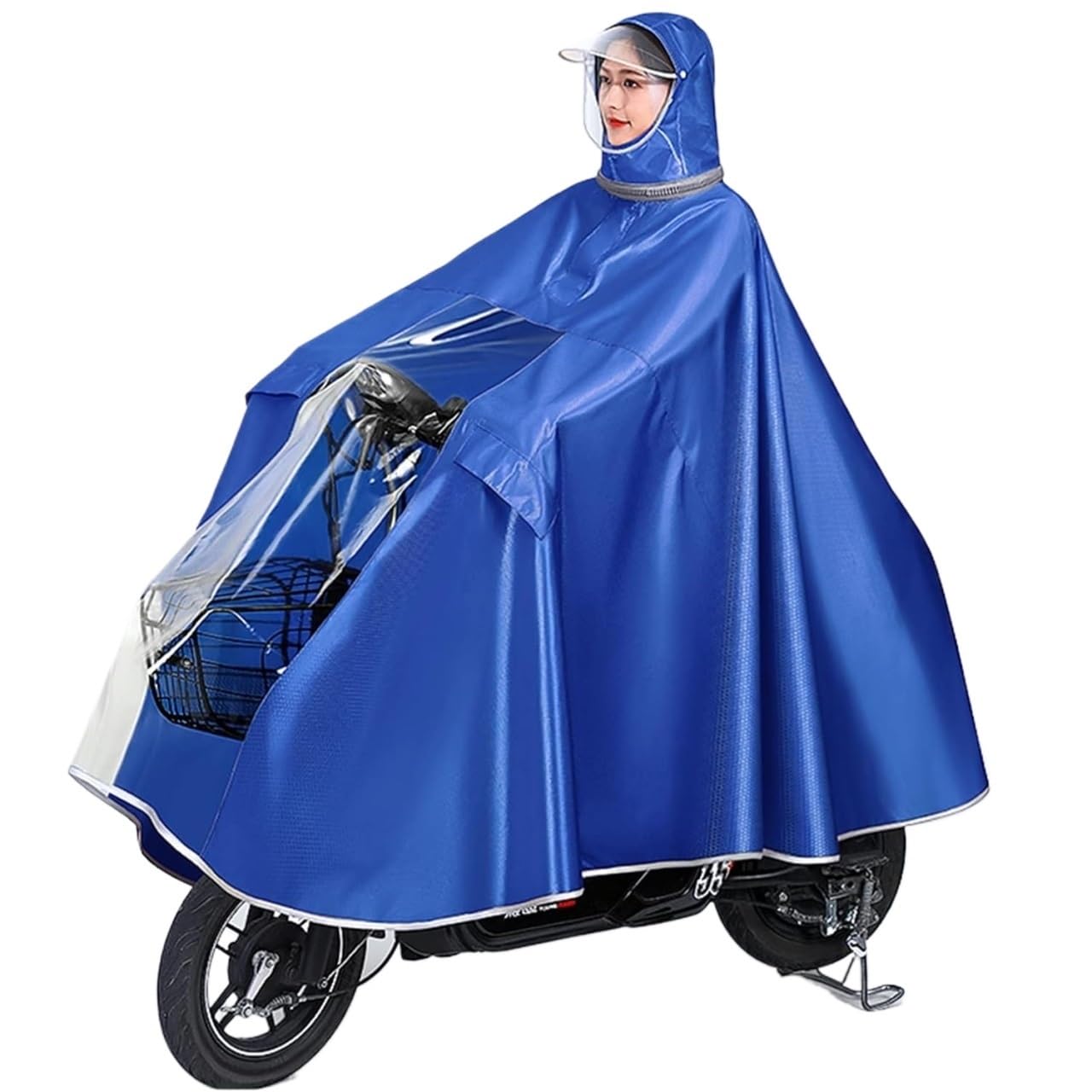 Peleryna przeciwdeszczowa na skuter mobilny Elektryczne ponczo przeciwdeszczowe do skutera rowerowego Wielokolorowe rozmiary od 3XL 4XL(Dark Blue,Single-3XL)