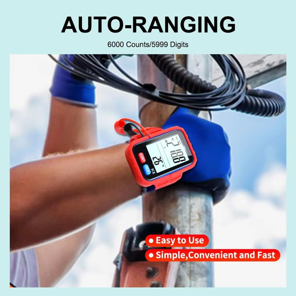 Multímetro Digital de Pulsera Recargable para Trabajos en Altitud. Probador Portátil de Resistencia y Continuidad.