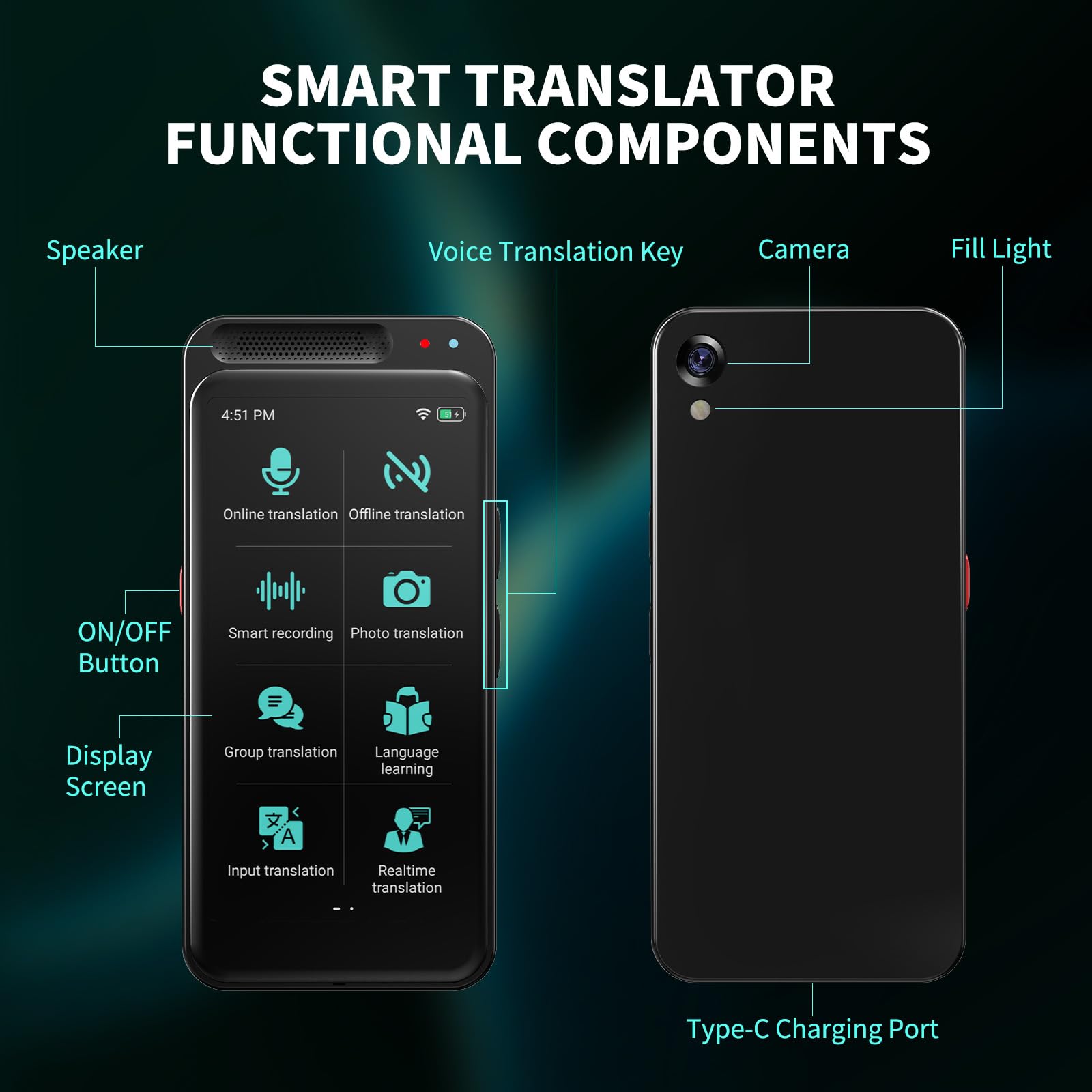Language Translator Device No WiFi Needed, Upgraded ChatGpt AI Translator Two Way Real Time Voice Translation with 150+ Languages Offline&Recording&Photo＆Text Translation for Business Learning Travel — view 7