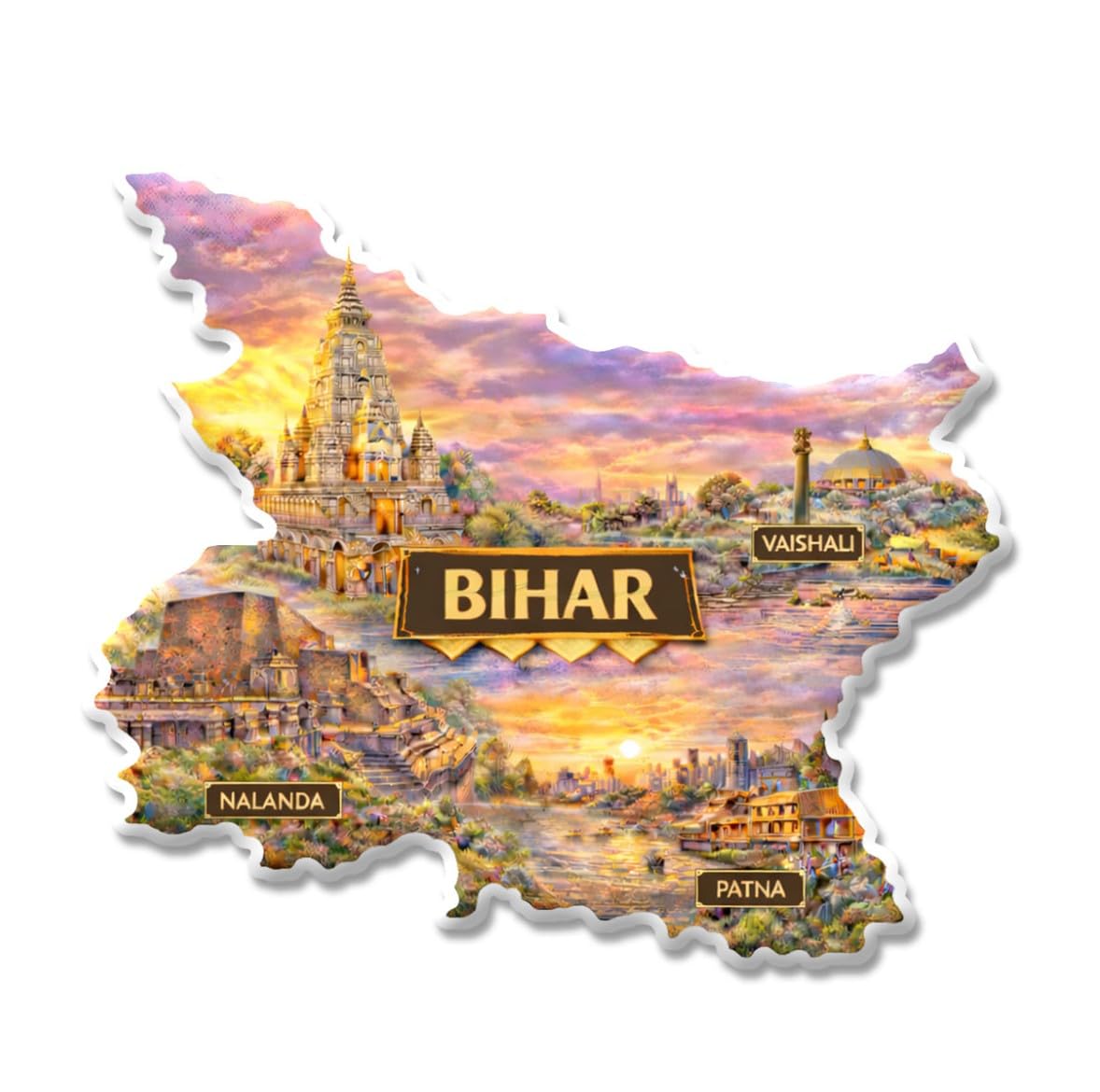 Kerala Fridge Magnet - God's Own Country Design -8
