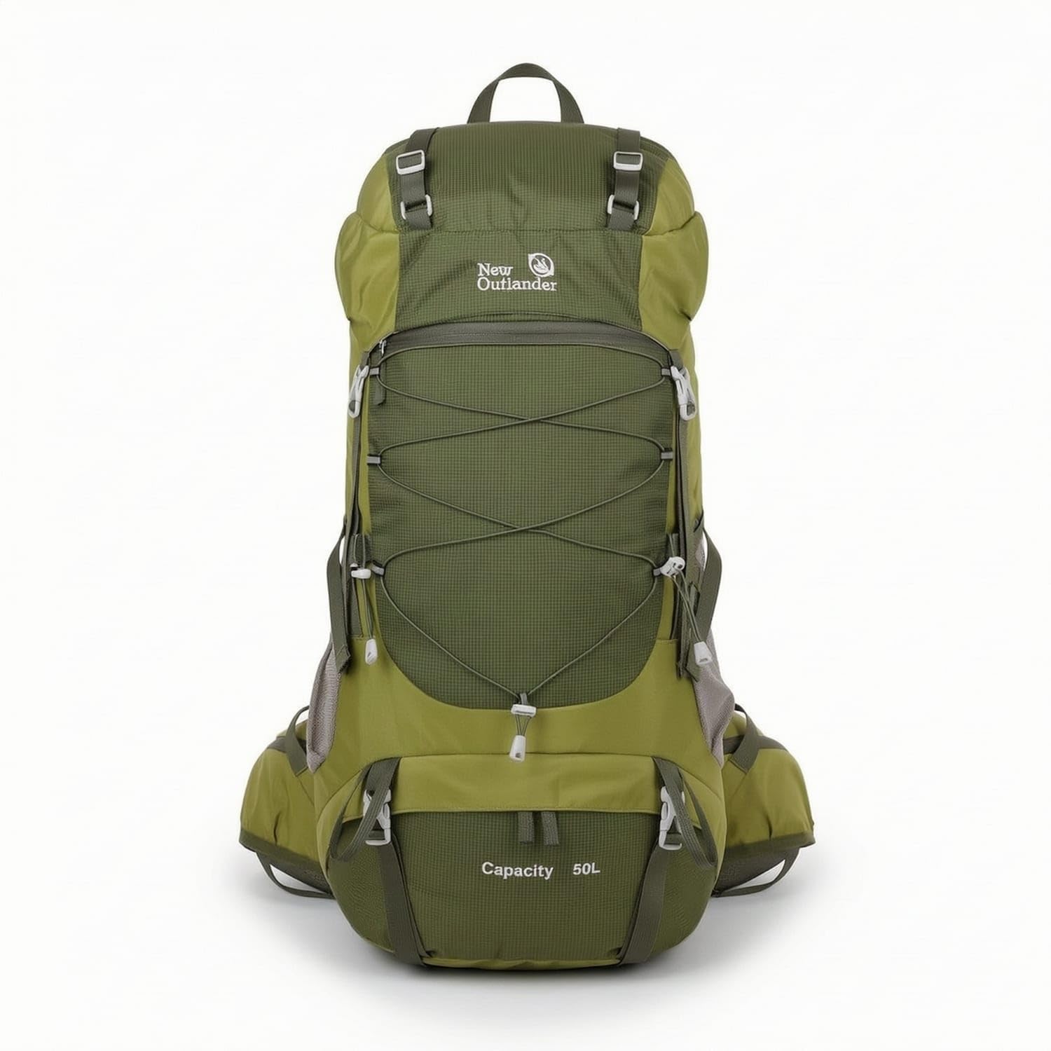 50L Hiking Backpack Lightweight Backpack with Mesh Pockets Nylon Rucksack Adjustable for Hikers, Travelers, Campers, Trekking, Camping, Army Green-picture-28