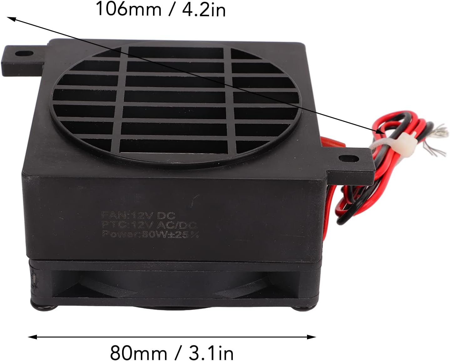 Compact PTC Thermistor Heater with Fan – 12V/24V Constant Temperature Air Heater Module for Car, Humidifier & Electric Heater Repair, Insulation Type High Efficiency PTC Heating Element