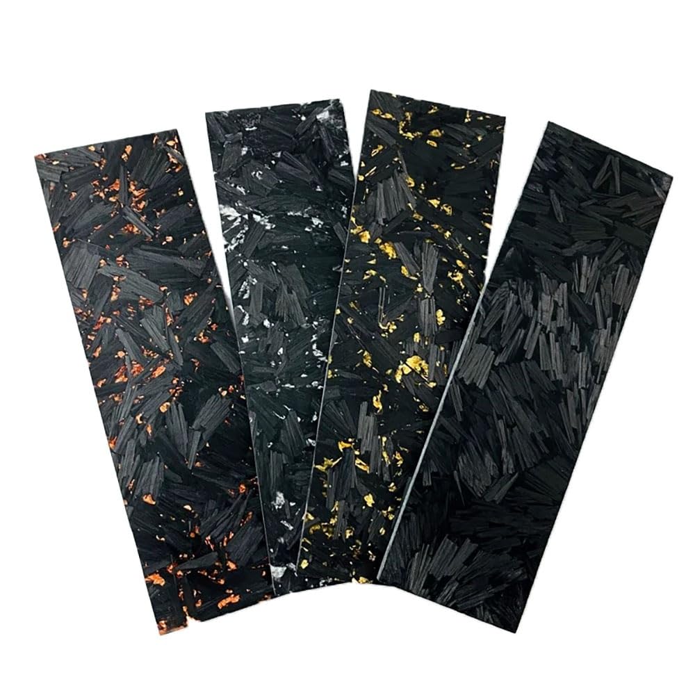 2PCS Black Marble Carbon Fiber Knife Handle Blank - Gold/Copper Foil Powder Compression Plate, 135X40X2.5/4/8MM DIY High-Density Resin Composite for Custom Handles(Golden,135X40X8MM)
