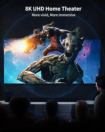 Miniatura 8 de Silkland Cable HDMI ARCeARC 8K 2.1 para barra de sonido de 1.5 pies, 8K 60Hz, 4K 120Hz, cable HDMI de alta velocidad para juegos, 48 Gbps, HDR10,