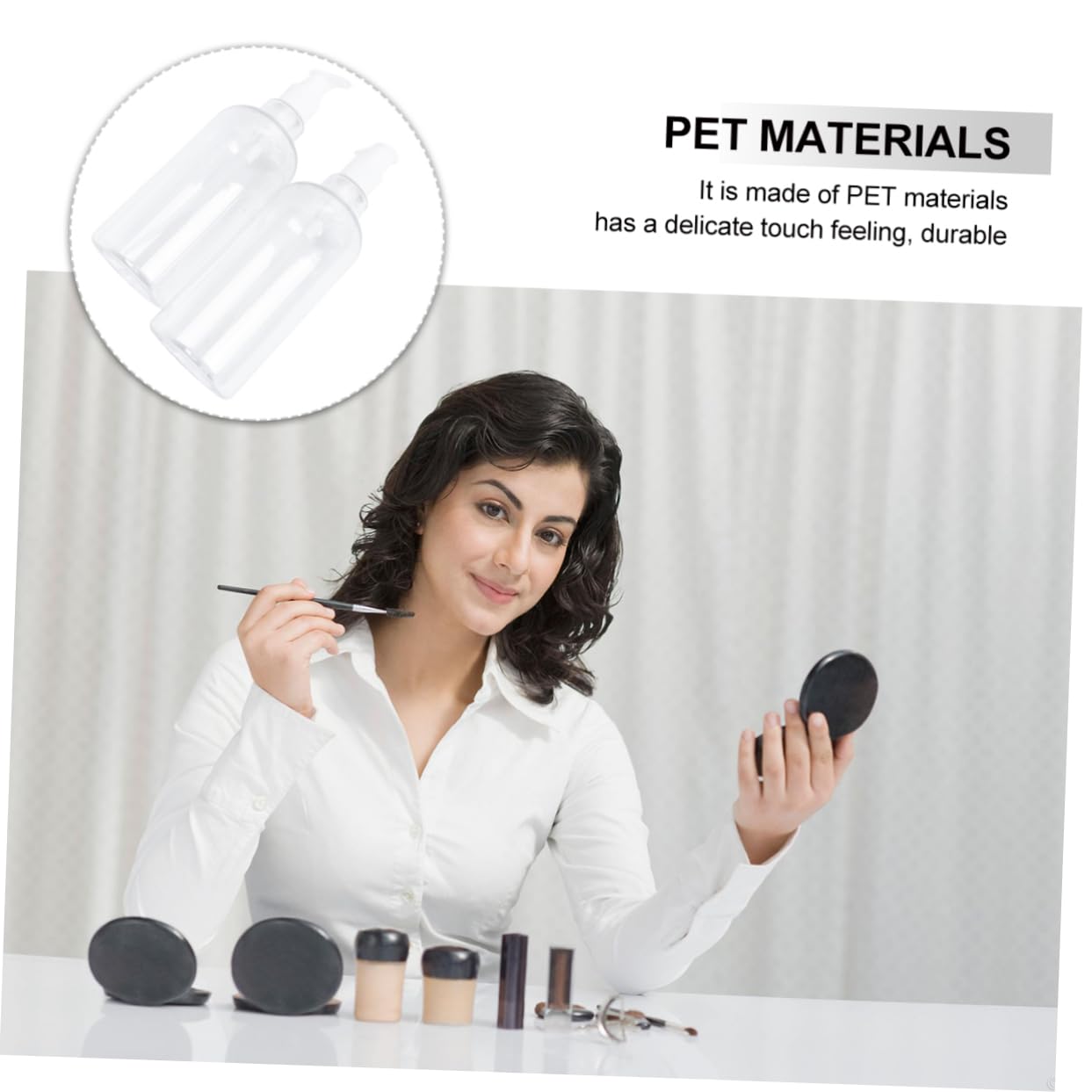 WOONEKY Botella Dosificador de Pet Transparente 500ml, 8 Unidades
