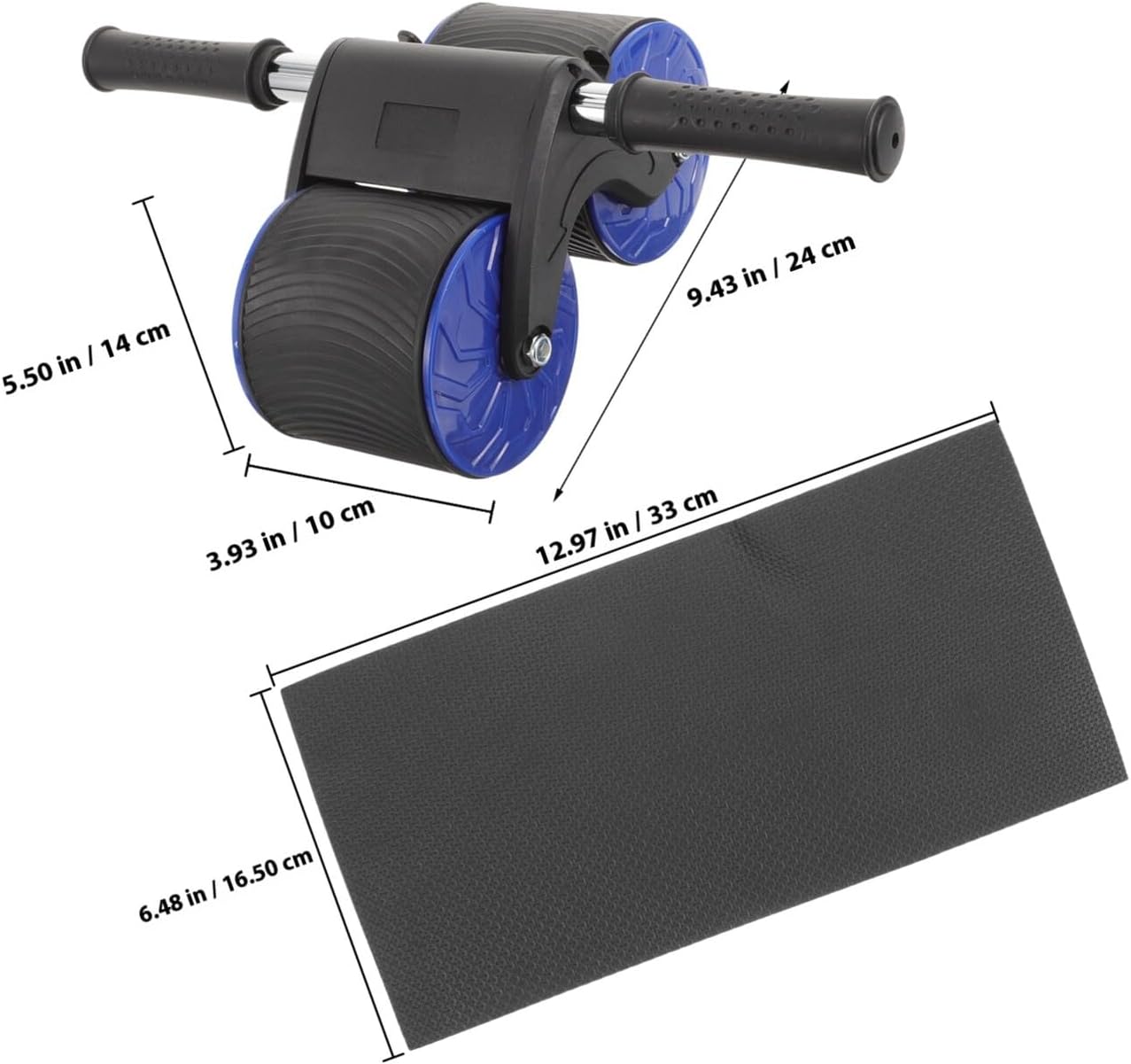 Automatic Rebound Two-wheel Abdominal Roller with Anti-skid Wheels and Pad Core Strengthening Fitness Equipment for Home Workout and Yoga Assistance