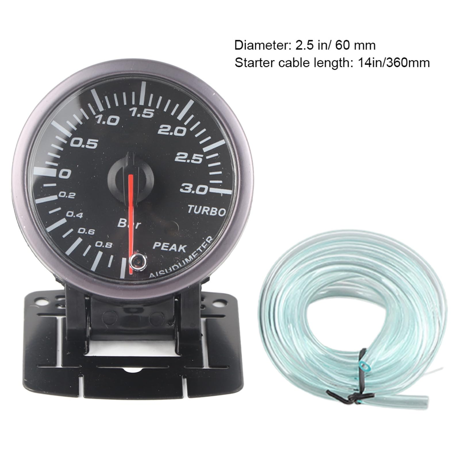 Manometro dell'olio Indicatore di pressione di carica turbo 60 mm 3,0 bar DC12 V per auto camion moto