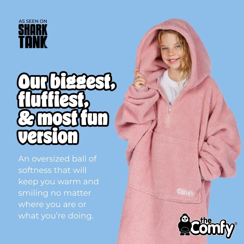 THE COMFY Teddy Bear Quarter-Zip|Oversized All Sherpa Wearable Blanket With Zipper, Seen On Shark Tank - Image 3