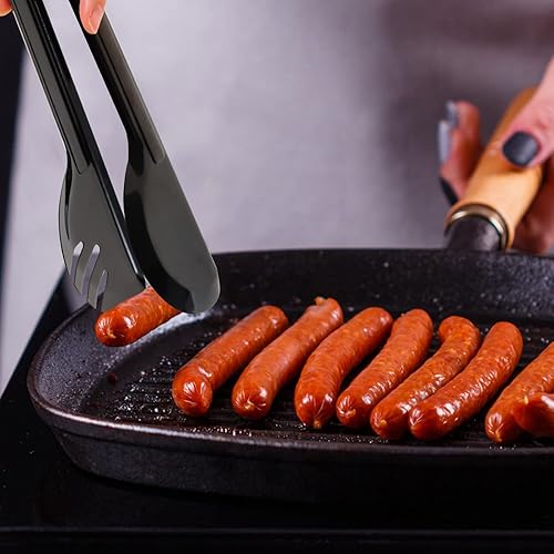 Miniatura 3 de Keyoxy Utensilios negros para servir, 17 piezas de utensilios de acero inoxidable con cuchara de servir, cucharas ranuradas, tenedores, cucharón de