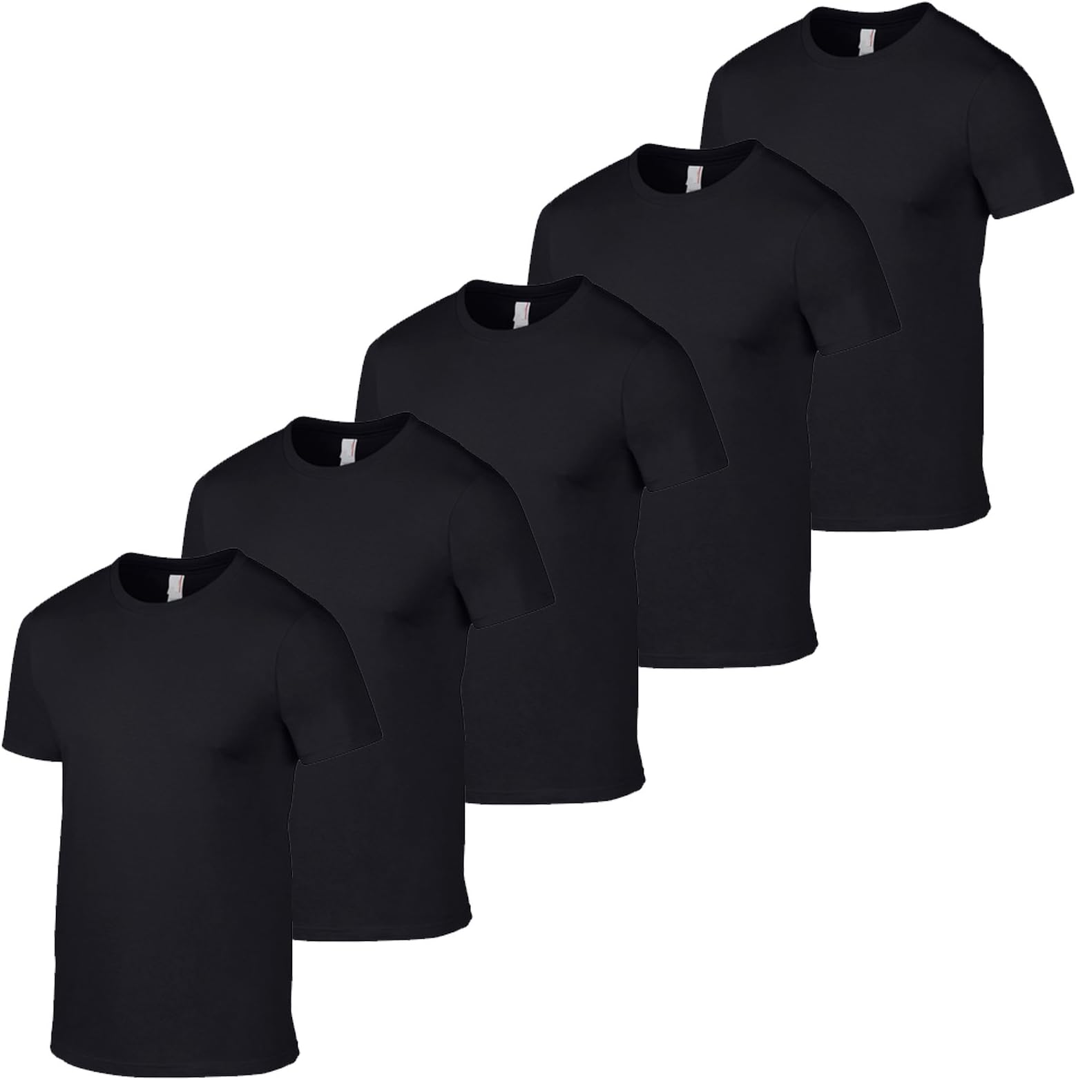 gildan5 Pack Gildan Soft Style T Shirts Mens T Shirt and Sizes (Medium Mens 38 Inch Chest, 5 Black)