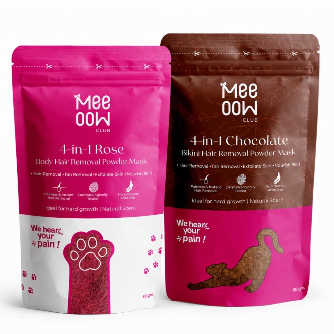 Meeoow Club 4-in-1 Rose & Chocolate Hair Removal Powder Combo for Women | Full Body & Bikini | No Heat, No Strips | Painless Hair Removal | 160 g-image-22