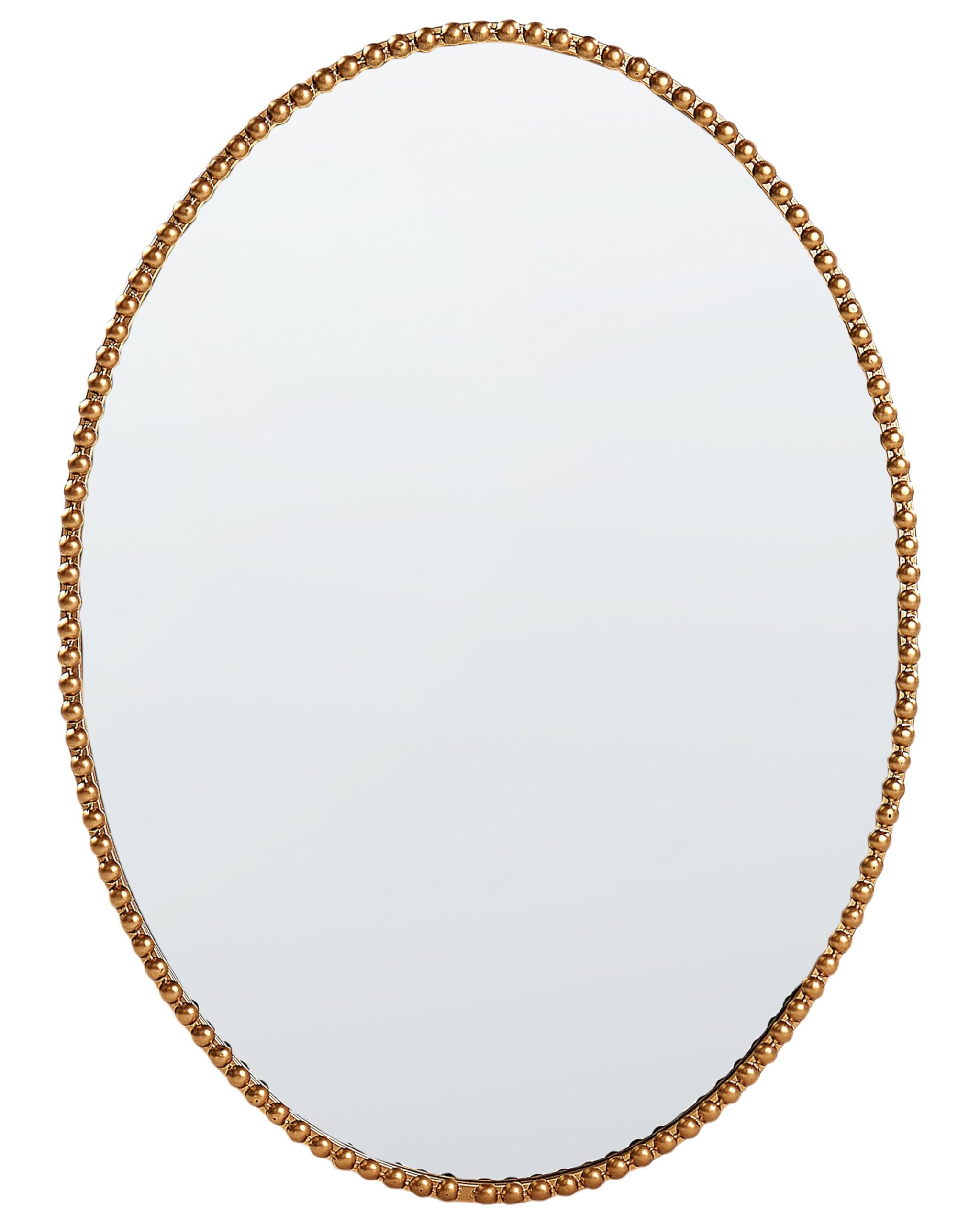 Espejo de pared dorado 83 x 57 cm marco adornado ovalado decorativo Ouvea