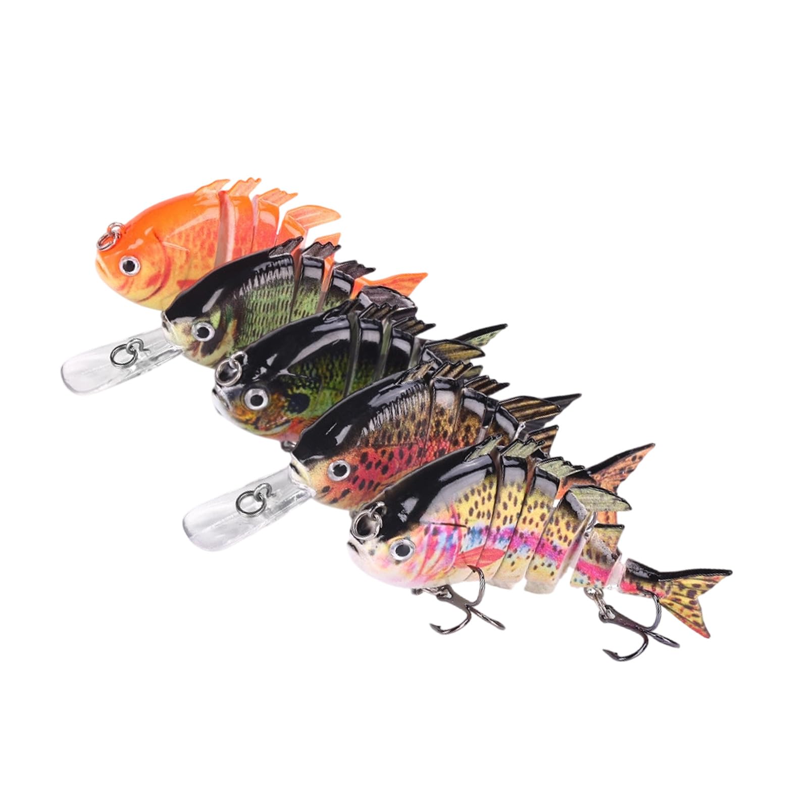fexxkg Multiple Jointed Swimbaits Slow Sinking Swimming Lures Fishhooks Freshwater & Saltwater Treble Hook Fishing Fish Lures