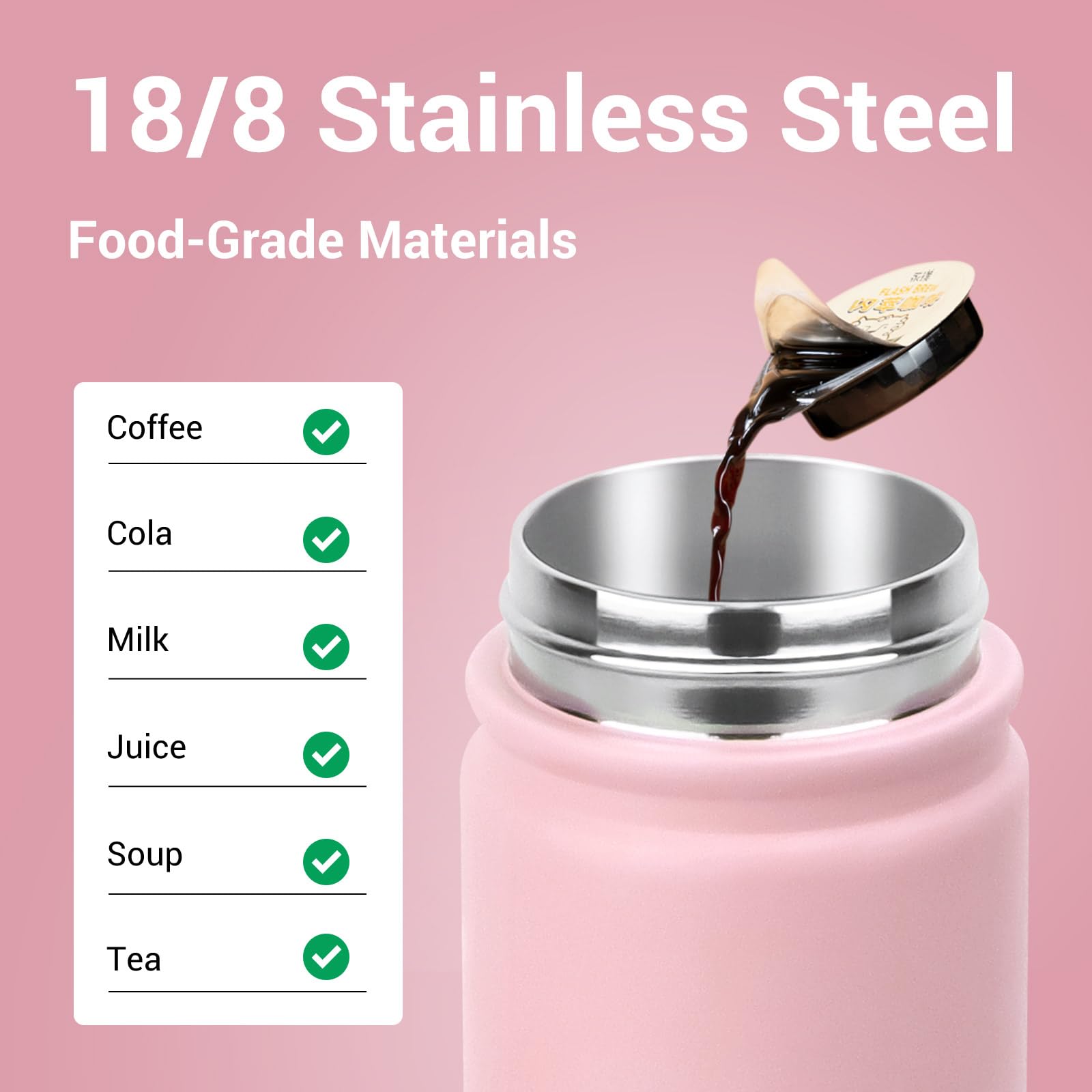 BuildLife 720ML Insulated Water Bottle with Straw,Leak Proof Double Walled Stainless Steel Metal Sports Water Bottles - Image 2