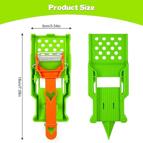 Miniatura 7 de Pelador de verduras Pelador multifuncional 2 en 1, Pelador de Papas Electrico, pelador de verduras de juliana mejorado 2025, juego de utensilios de