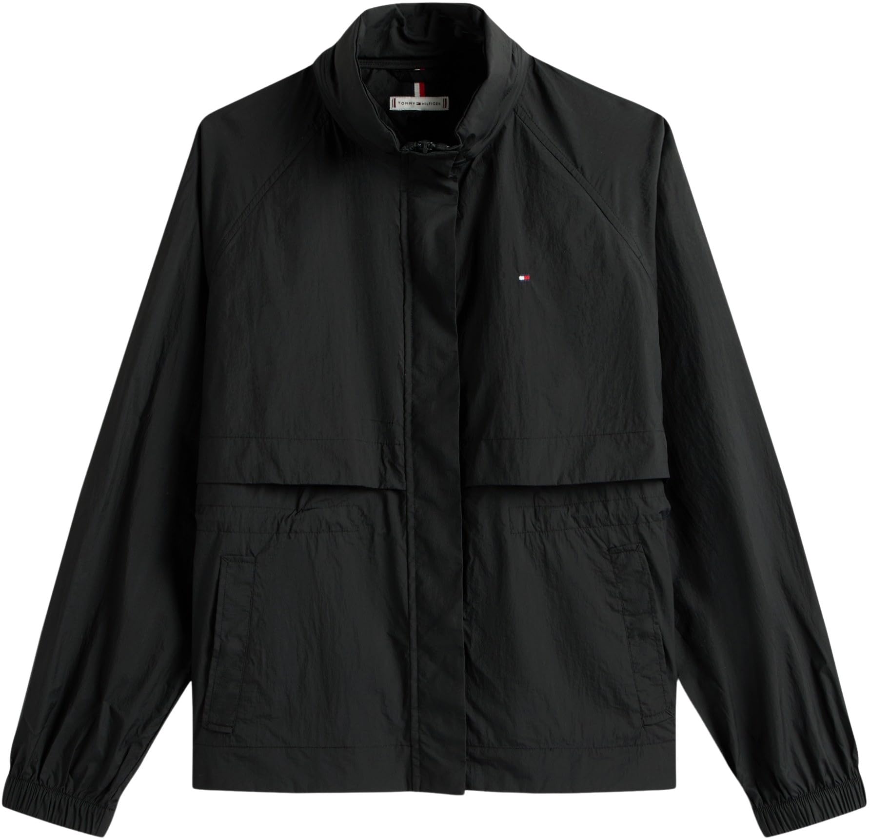 Tommy Hilfiger Cortavientos Mujer Nylon Packable con cremallera, Negro (Black), XXS