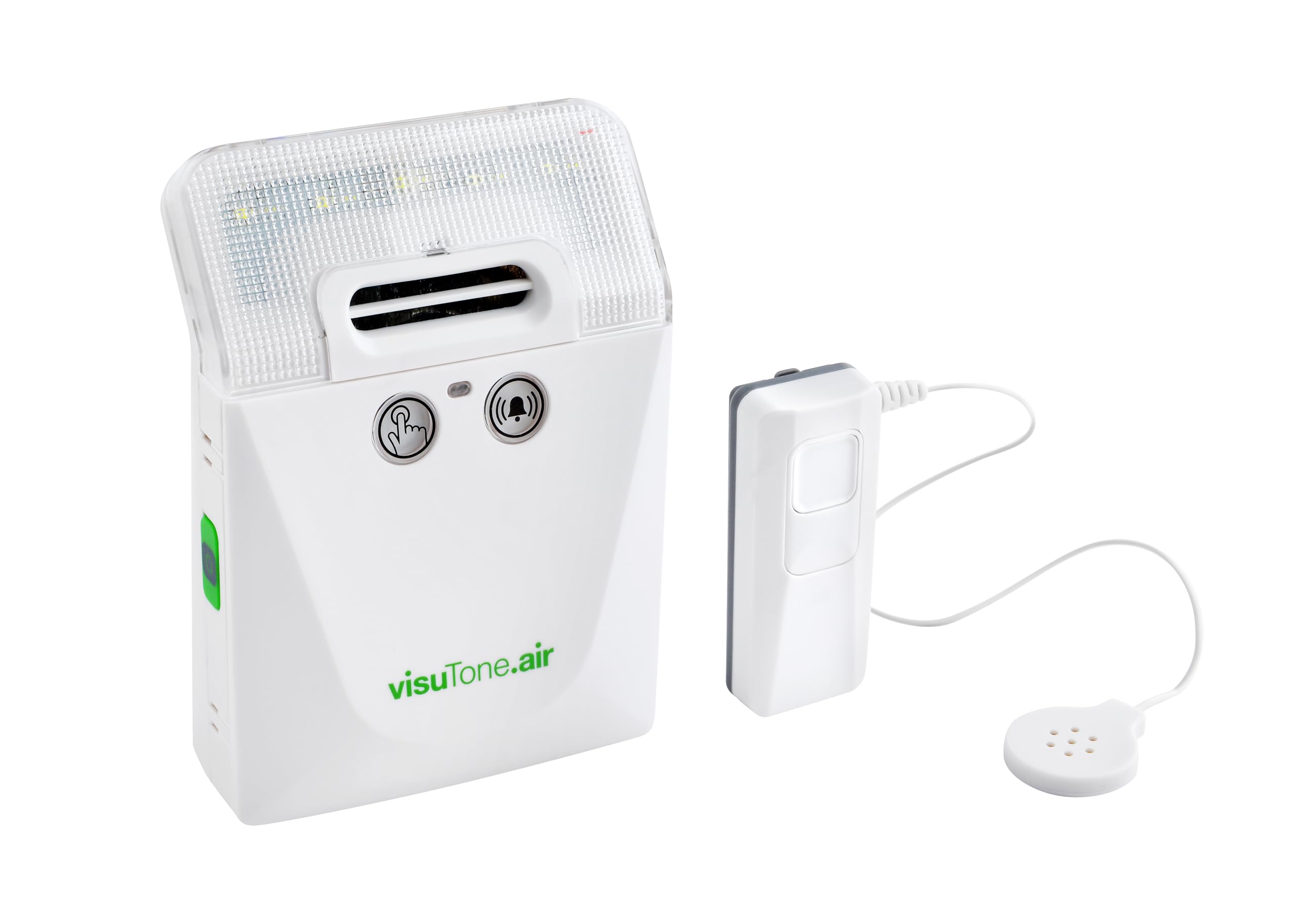 Humantechnik VisuTone air Wireless Light Bell with Acoustic Sensor and Loud Sound for Hard of Hearing