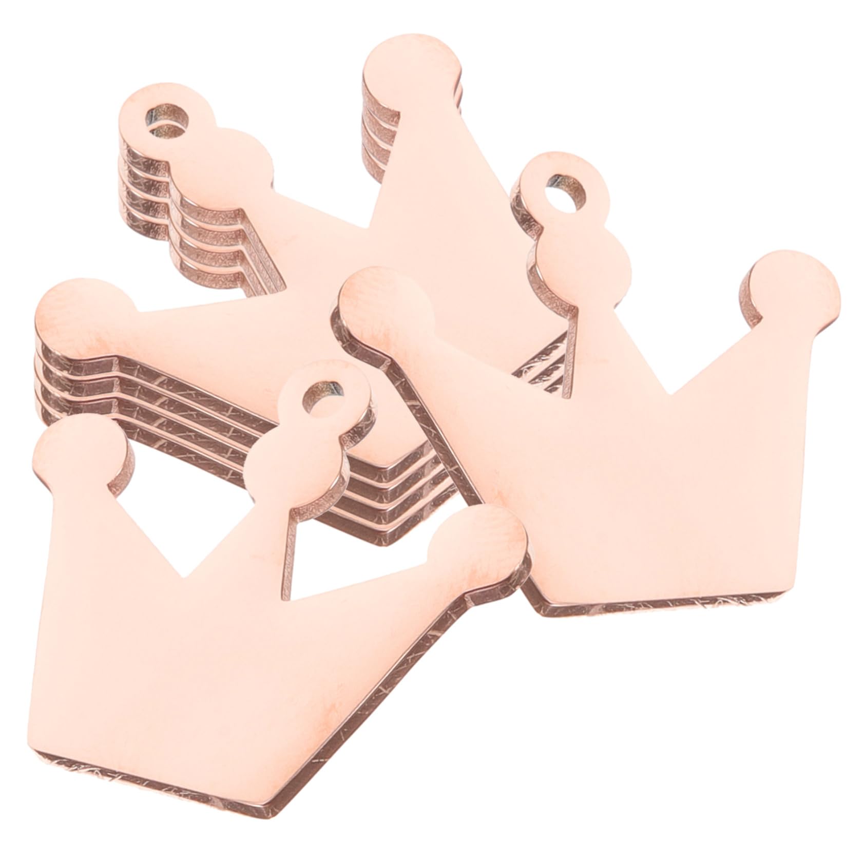 SHINEOFI Pendentif Couronne Breloques D'étiquettes De Chien Plaque D'identification Base De Bricolage Couronne Étiquettes Pour Chiens Métal Rose Gold
